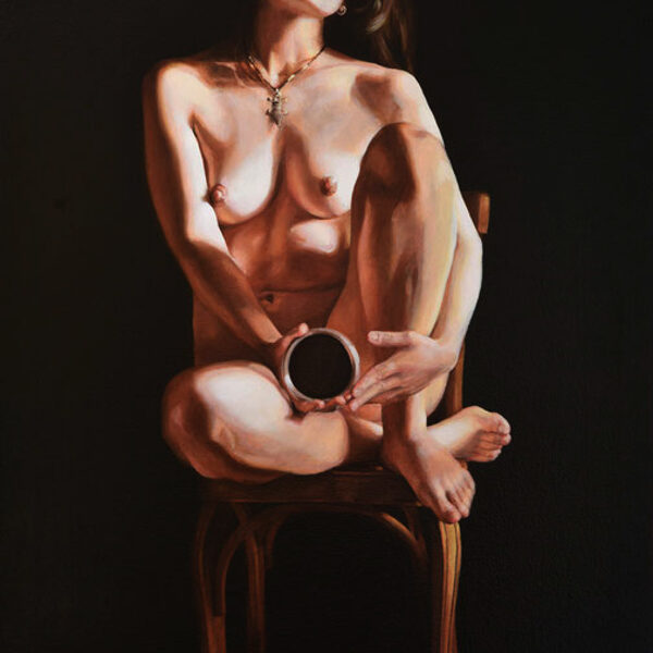 Self-portrait. Oil on linen. 116x92 cm.