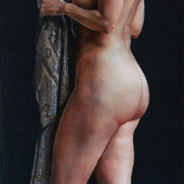 Athena after the war. Oil on panel. 52.5x19 cm