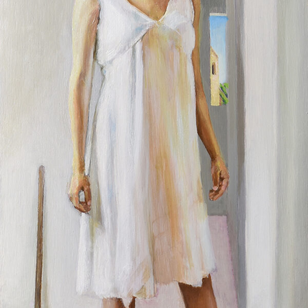 The girl from the sobrasada factory. Oil on panel.