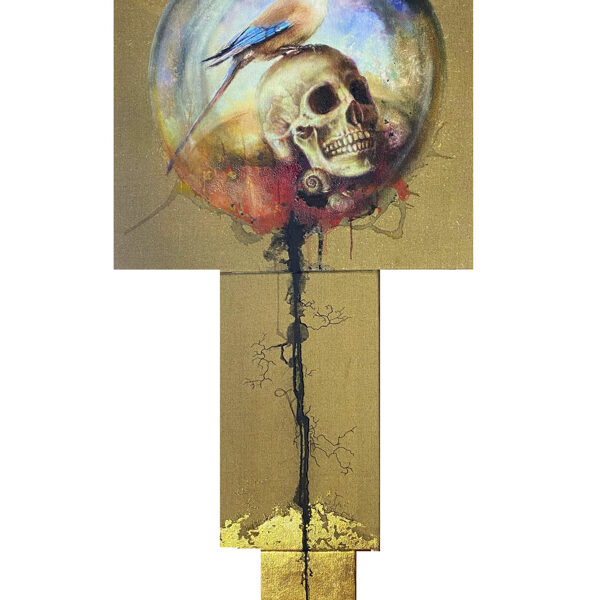 Untitled for The Colors of Machado, Mixed media on linen. 100x60 cm