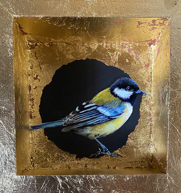 Carbonero. Óleo sobre tabla y pan de oro. 12x12cm. 