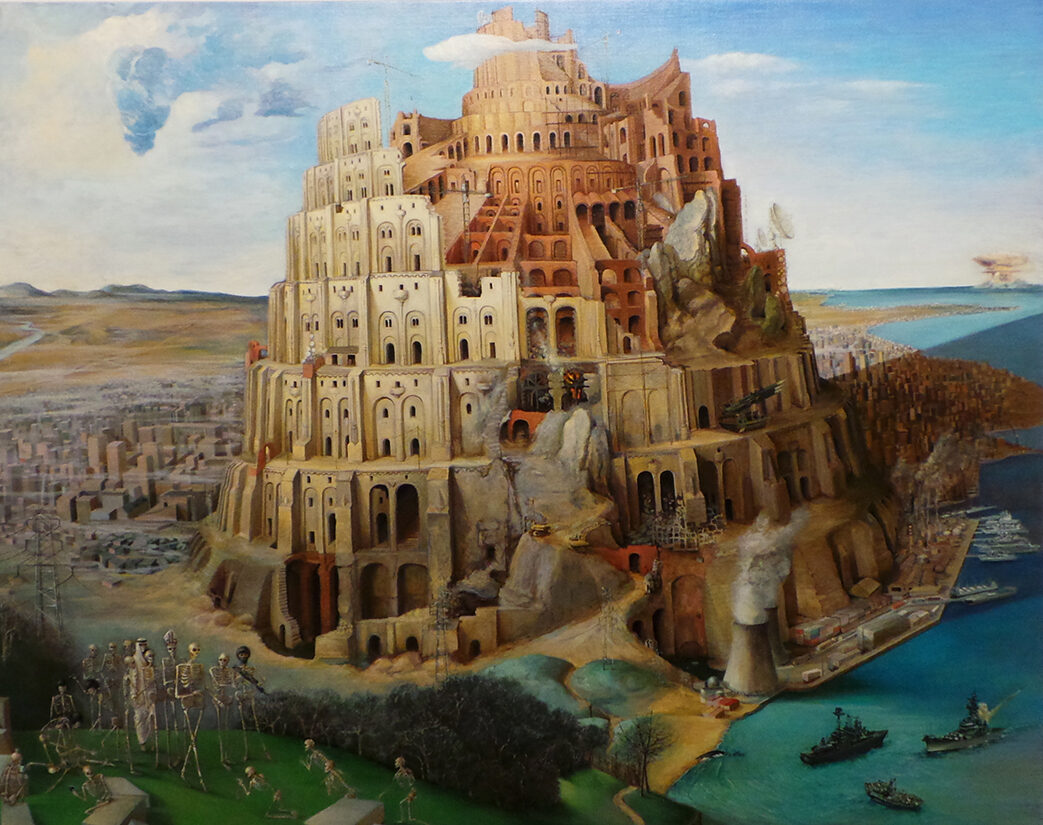 Torre de Babel. Homenaje a Brügel. Óleo sobre lienzo. 