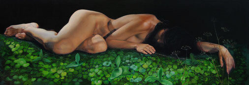Hilo. Óleo sobre lienzo. 60x170 cm