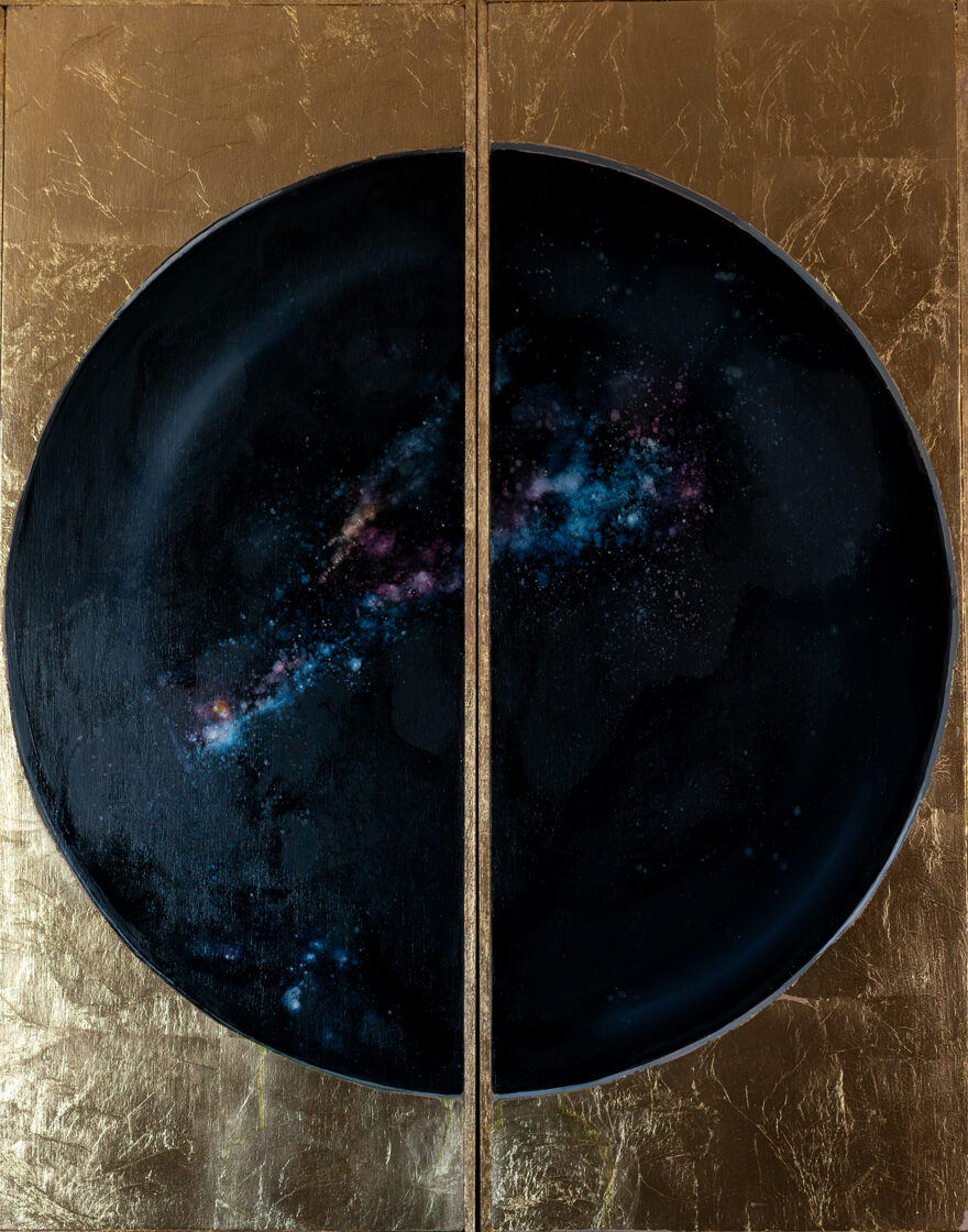 El ball de les aixades. Óleo sobre tabla.