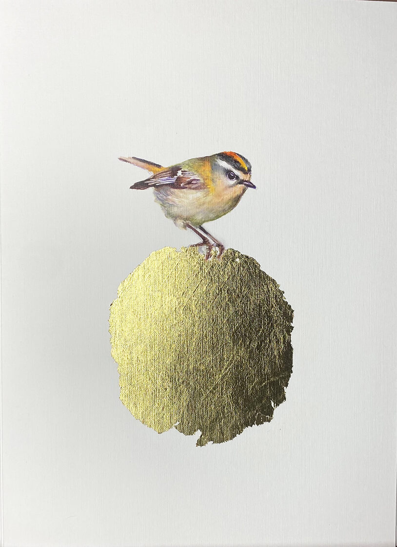 Reyezuemo. Óleo y pan de oro sobre papel