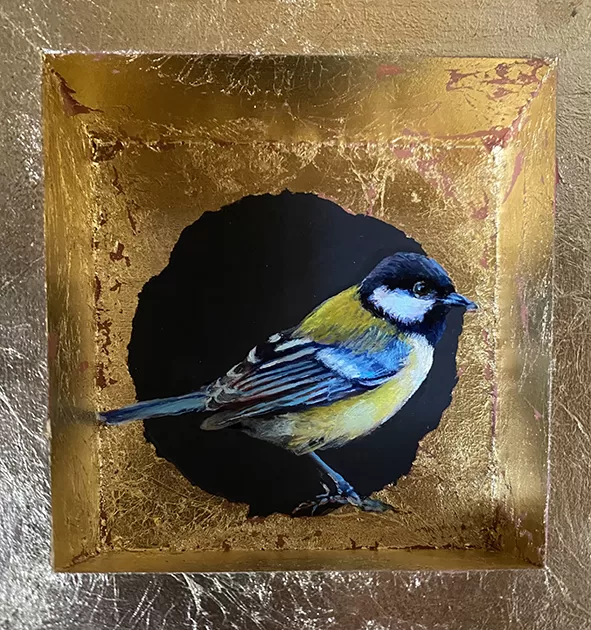 Carbonero. Óleo sobre tabla y pan de oro. 12x12cm. 