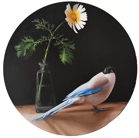 Rabilarga. Óleo sobre lienzo. 28 cm diámetro. 