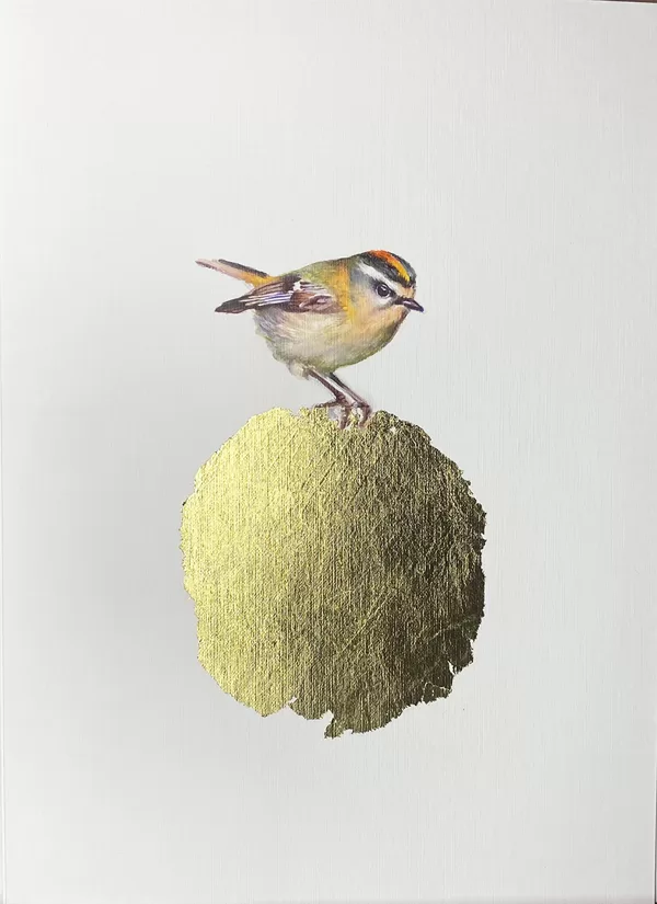 Reyezuemo. Óleo y pan de oro sobre papel